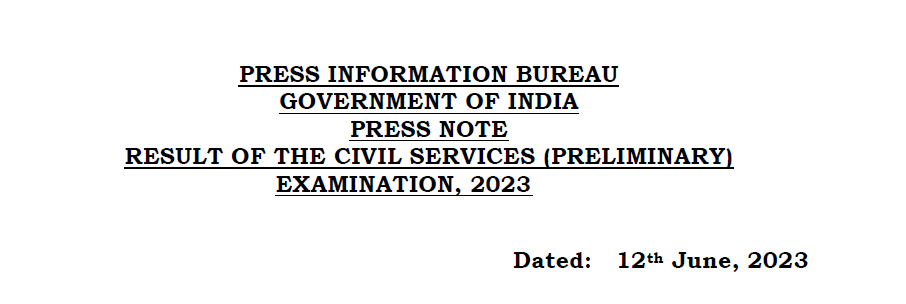 Result of Civil Services (Preliminary) Examination, 2023: Qualifying Candidates Announced